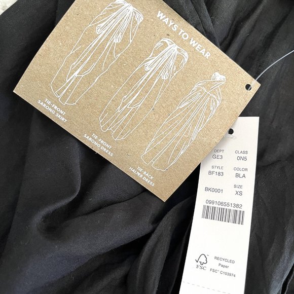 NWT J. Crew Convertible Beach Sarong (Black) XS - Picture 8 of 10